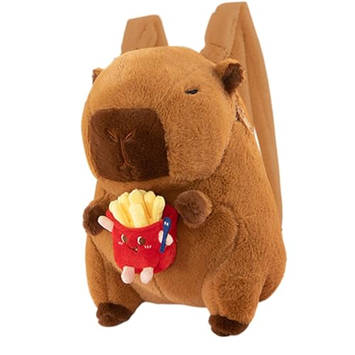 rockible Capybara-Rucksack, Plüsch-Rucksack für den täglichen Gebrauch, für Kinder, Outdoor- und Indoor-Rucksackreisen, Fritten rockible Capybara-Rucksack, Plüsch-Rucksack für den täglichen Gebrauch, für Kinder, Outdoor- und Indoor-Rucksackreisen, Fritten von rockible