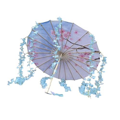 rockible Chinesischer Regenschirm Aus Geöltem Papier, 81,3 cm, Orientalischer Sonnenschirm Aus Ölpapier für Hochzeitsfeiern, Rosa Und Blau rockible Chinesischer Regenschirm Aus Geöltem Papier, 81,3 cm, Orientalischer Sonnenschirm Aus Ölpapier für Hochzeitsfeiern, Rosa Und Blau von rockible