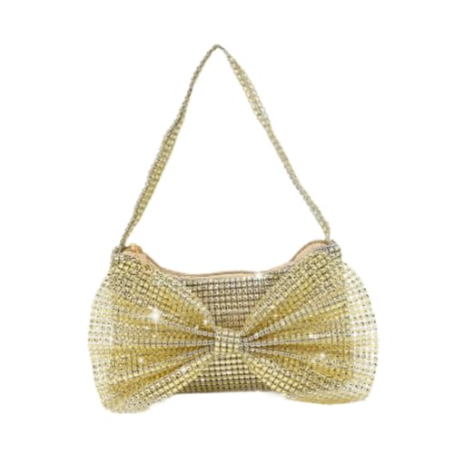 rockible Damen Abendtasche mit glitzernden Strasssteinen, Handtasche für den Einkauf auf der Straße, Gold von rockible