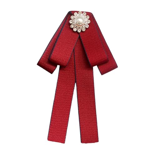 rockible Damen Fliege Kragen Kleidung Zubehör Geschenk Mode Band Bowknot Schleife Brosche für Hemd Kleid Uniform Bluse Bankett, Rot von rockible