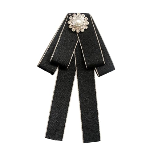 rockible Damen Fliege Kragen Kleidung Zubehör Geschenk Mode Band Bowknot Schleife Brosche für Hemd Kleid Uniform Bluse Bankett, Schwarz von rockible