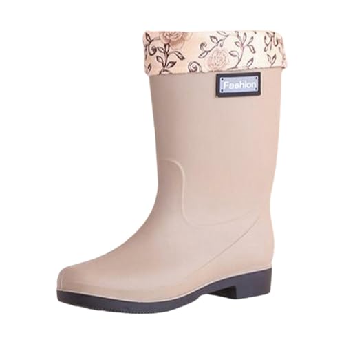 rockible Damen Gummistiefel Arbeitsstiefel Wasserdichte Stiefel Regenschuhe Rutschfeste Gummistiefel für Reisen, Größe 36 von rockible