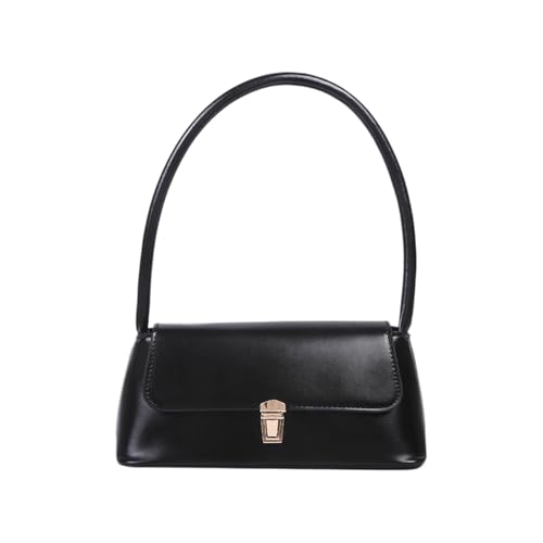 rockible Damen PU Unterarmtasche Achseltasche Schicke Top Handle Handtasche für Reisen, Schwarz von rockible