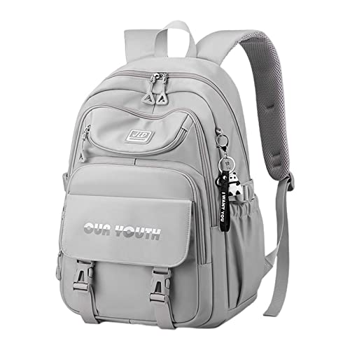 rockible Damen Rucksäcke Rucksäcke Praktische Handtasche Wasserabweisender Rucksack Lässiger Tagesrucksack für Ausflüge Camping Straße Outdoor-Aktivitäten, GRAU von rockible