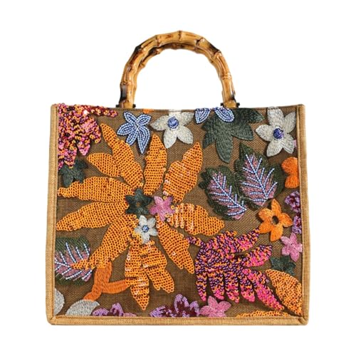 rockible Damen-Tasche mit, Clutch, stilvolle Tragetasche zum Einkaufen, Pendeln, Urlaub, Orange von rockible