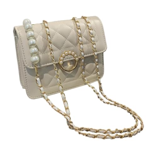 rockible Damen Umhängetasche Elegante Kette Umhängetasche für Pendeln Shopping Frühling, Weiß 15cmx5cmx13cm von rockible
