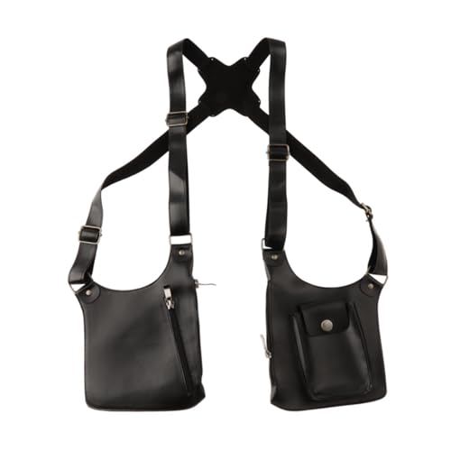 rockible Doppelte Schulter-Achseltasche, Handytasche für Reisen, Cosplay, Outdoor-Sport, Schwarz von rockible