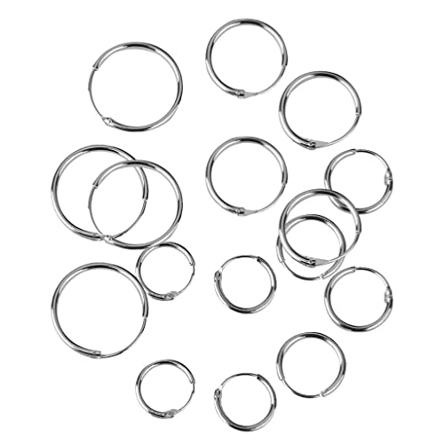 rockible Elegante 925 Sterling Silber Hoop Ohrringe Set in Verschiedenen Größen von rockible