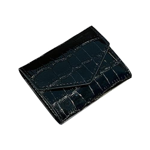 rockible Fold Mini Short Wallet Kreditkarteninhaber Ausweis/Fotofenster Robustes Kartenetui Kleingeldfach PU Taschengeldbörse, Schwarz von rockible