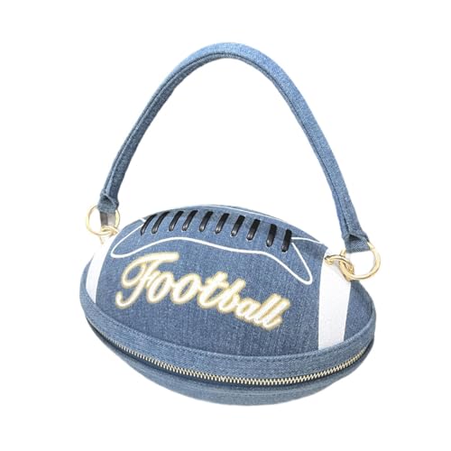rockible Frauen Fußball geformte Umhängetasche Neuheit Satchel Crossbody Tasche für Outdoor, Blau rockible Frauen Fußball geformte Umhängetasche Neuheit Satchel Crossbody Tasche für Outdoor, Blau von rockible
