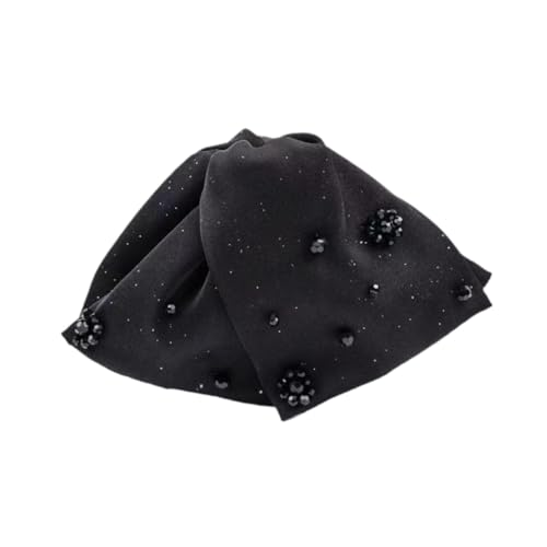 rockible Frauen Haar Klaue Clip Rutschfeste Haar Jaw Clip Metall Klammer Haar Styling Zubehör, Schwarze Perlen 13x7x2cm von rockible