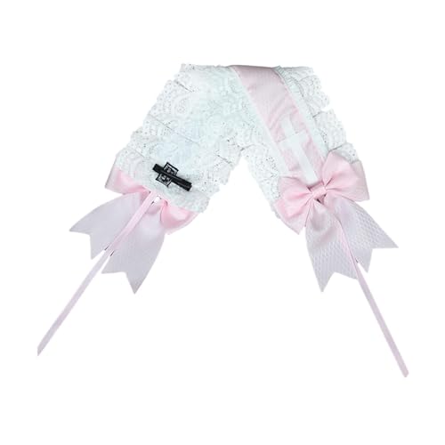 rockible Frauen-Haarreifen, Stirnbänder für Frauen, Anzieh-Anime-Maid-Cosplay-Spitzenschleife-Kopfbedeckung, Haarschmuck für die Brautparty, Rosa von rockible