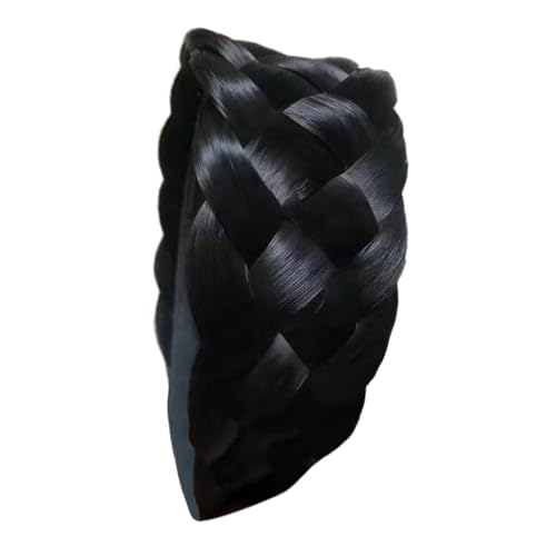 rockible Geflochtenes Haar-Stirnband, Haarreifen-Kopfschmuck, Haar-Styling, klobiges Haarband für Frauen, Mädchen und Damen, Schwarz von rockible