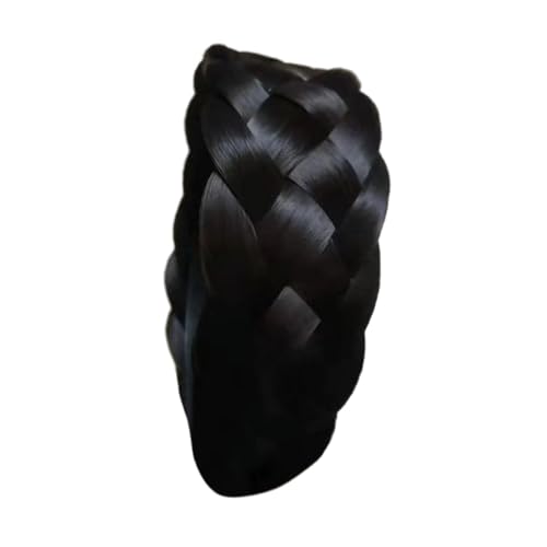 rockible Geflochtenes Haar-Stirnband, Haarreifen-Kopfschmuck, Haar-Styling, klobiges Haarband für Frauen, Mädchen und Damen, schwarz und braun von rockible