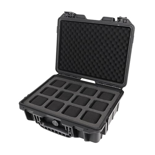 rockible Große Reise-Organizer-Box für Uhren mit Kissen, Tragetasche, Aufbewahrungsbox für Digitale Armreifen, Armbanduhren, 12 Steckplätze von rockible