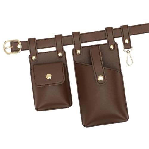 rockible Gürtelbeutel Bequeme Geschenke PU Leichte Mode für Frauen Hip -Tasche, Dunkelbraun von rockible