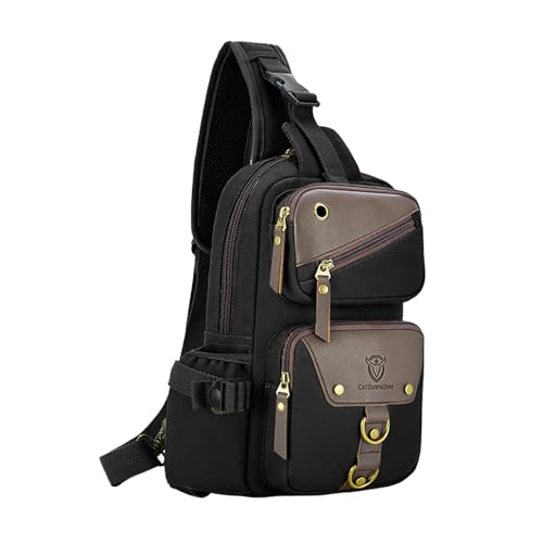 rockible Herren Brusttasche Verstellbarer Riemen Schultertasche für Reiten Outdoor-Sport, Schwarz von rockible
