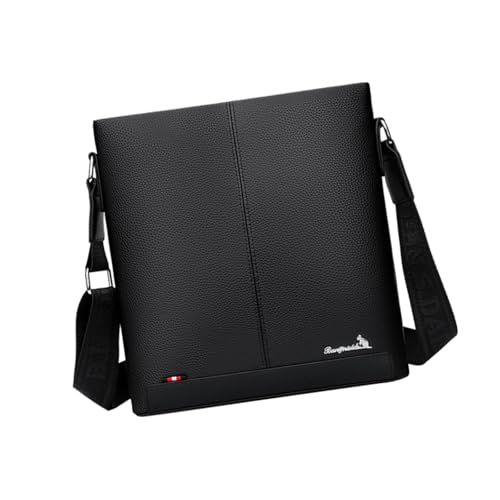 rockible Herren Schultertasche Crossbody Tasche für Reisen Radfahren Camping Wandern, Pu Schwarz von rockible