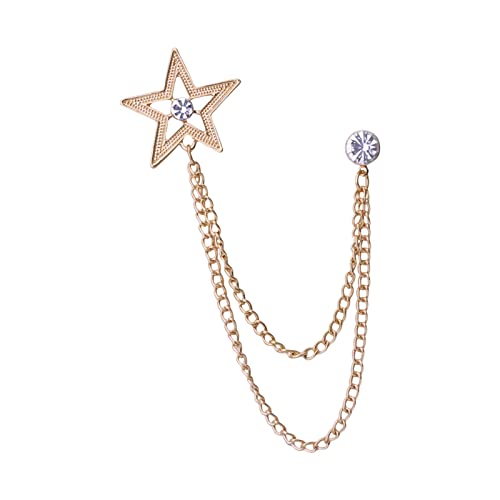 rockible Herrenanzug Kragen Stern Brosche Anstecknadel Handarbeit Abzeichen Quaste Kette Verarbeitung Hut Schal Krawattennadeln Zubehör -, golden rockible Herrenanzug Kragen Stern Brosche Anstecknadel Handarbeit Abzeichen Quaste Kette Verarbeitung Hut Schal Krawattennadeln Zubehör -, golden von rockible