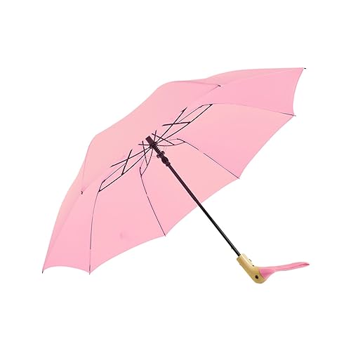 rockible Klappbarer Regenschirm, Regenschirme für Regen Und Sonne, Regenfest, Entengriff Design, Sonnen Regenschirm für Männer Und Frauen, Angeln, Camping, Som, ROSA von rockible