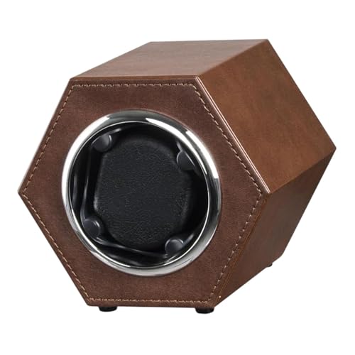 rockible Mechanische Uhr Winder Turner 2 Rotations einstellungen Einfach zu verwendende Rotator Selbst wickel Box für den Heimgebrauch Büro Männer und Frauen, Braun von rockible