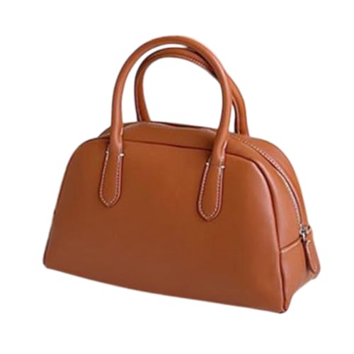 rockible PU Damen Schultertasche Tragetasche Handtasche mit Reißverschluss Reise Hobo Bag, Braun von rockible