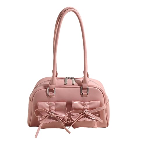 rockible PU Damen Umhängetasche Fliege Pendlertasche Geldbörse für Reisen Urlaub, Rosa von rockible