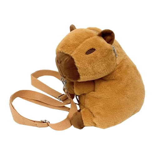 rockible Plüsch-Capybara-Rucksack, lustiger Rucksack, süßer Tier-Rucksack für Damen und Erwachsene von rockible