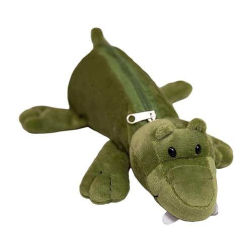 rockible Plüsch Federmäppchen mit Reißverschluss für Schüler, Federmäppchen in Tierform, Krokodil von rockible
