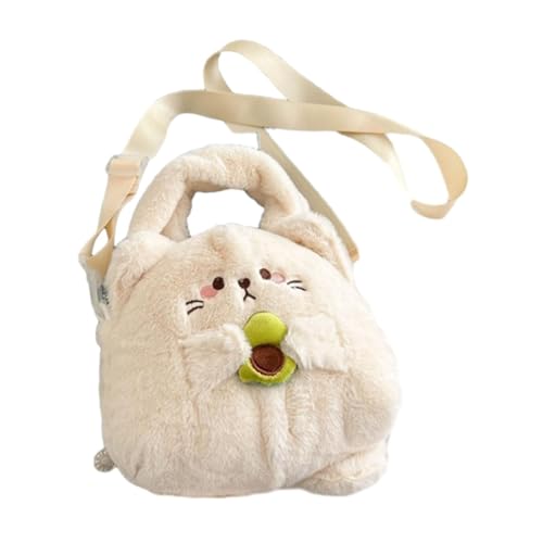 rockible Plüsch-Umhängetasche, Bequeme Plüschtasche, Reise-Geldbörse für Urlaub, Pendeln, Khaki von rockible