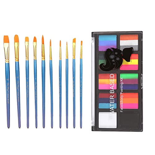 rockible Spaß Gesichtsfarben-Set für Verkleidung mit Pinsel - Kreativer Look auf jeder Feier von rockible