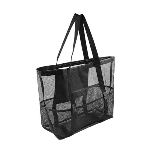 rockible Strandtasche, Trainingstasche, Damen-Umhängetasche, Sporttasche zum Einkaufen, Arbeiten, Pendeln, Schwarz von rockible