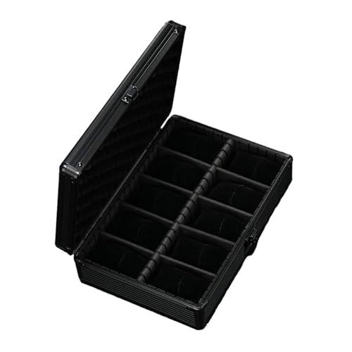 rockible Uhrengehäuse Aufbewahrungsbox Aluminiumlegierung Uhrenbox Uhrenkoffer für Männer Frauen, 10 Steckplätze von rockible