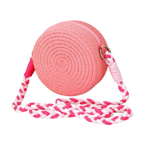 rockible Umhängetasche Aus Gewebtem Stroh, Lässige Damen Umhängetasche für Reisen, Party, Straße, Rosa von rockible