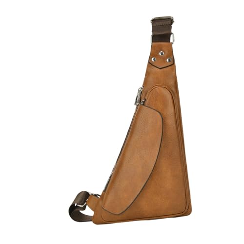 rockible Umhängetasche aus PU-, lässige Schultertasche mit Reißverschluss, Hüfttasche für Herren, Brusttasche für Trekking, Schlüssel, Kreditkarten, Hellbraun rockible Umhängetasche aus PU-, lässige Schultertasche mit Reißverschluss, Hüfttasche für Herren, Brusttasche für Trekking, Schlüssel, Kreditkarten, Hellbraun von rockible