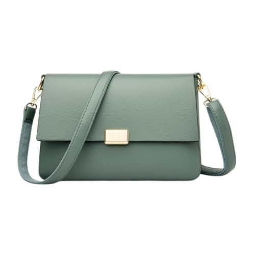 rockible Umhängetasche für Damen, große Kapazität, Umhängetasche mit Klappe, Unterarmtasche für den Weg zur Arbeit, GrÜn von rockible