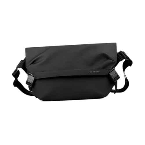 rockible Umhängetasche für Herren, großes Fassungsvermögen, Brusttasche für Spaziergänge, Sport, Arbeit, Fitnessstudio, Reisen, Schwarz von rockible