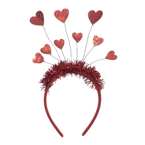 rockible Valentinstag-Herz-Stirnband, Herz-Kopfschmuck, Pailletten-Stirnbänder, Valentinstagsgeschenke für Hochzeit, Valentinstag, Frauen und Sie, Rot von rockible