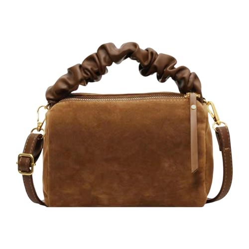 rockible Wildleder Geldbörse einfache Frauen Schultertasche für Straße Herbst Winter Reisen Einkaufen, Braun von rockible