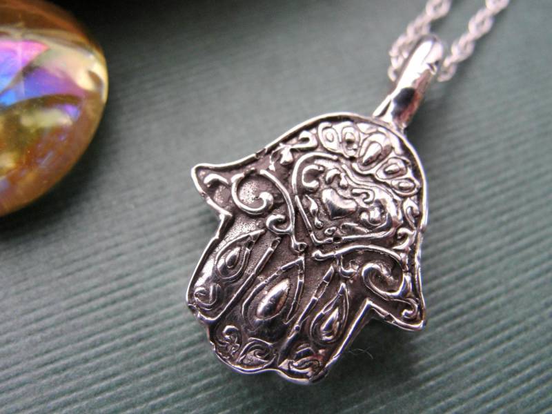 Hamsa Hand Halskette in 925Er Silber von rockmyworldinc