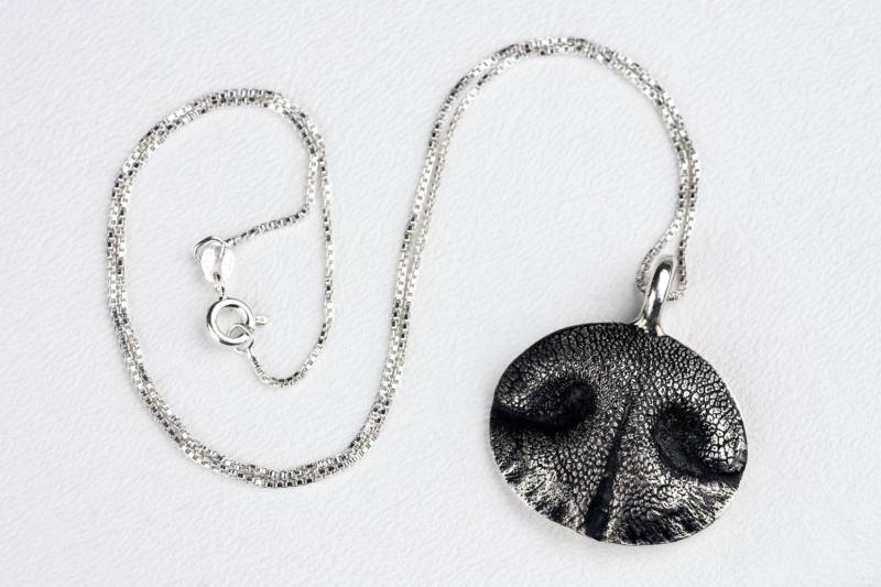 Hund Nase Halskette Personalisiert in Sterling Silber Large von rockmyworldinc