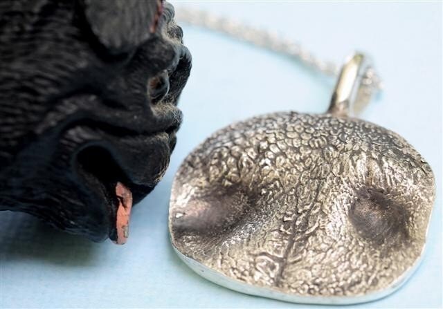 Hund Nase Halskette in Sterling Silber Klein Personalisiert von rockmyworldinc