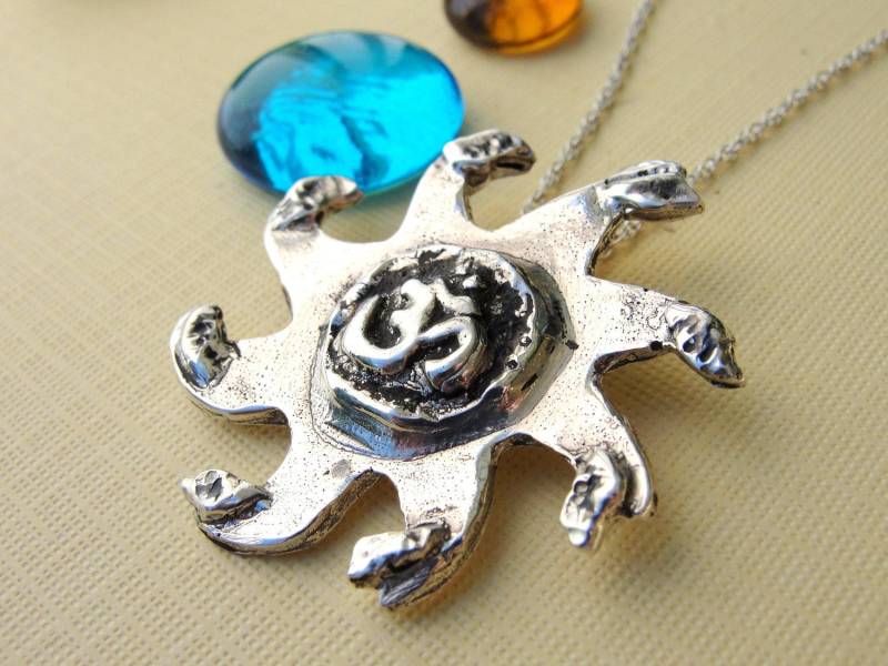Om Ohm Halskette Namaste Schmuck Sterling Silber Sun von rockmyworldinc