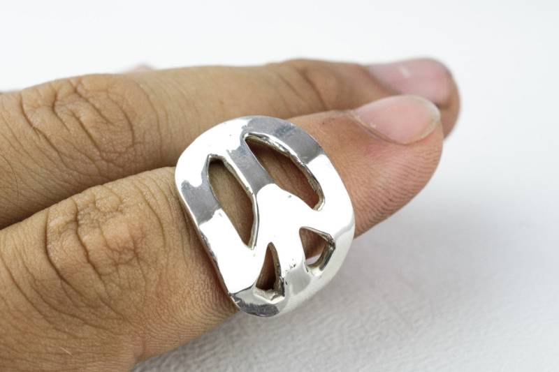Peace Zeichen Ring Sterling Silber von rockmyworldinc