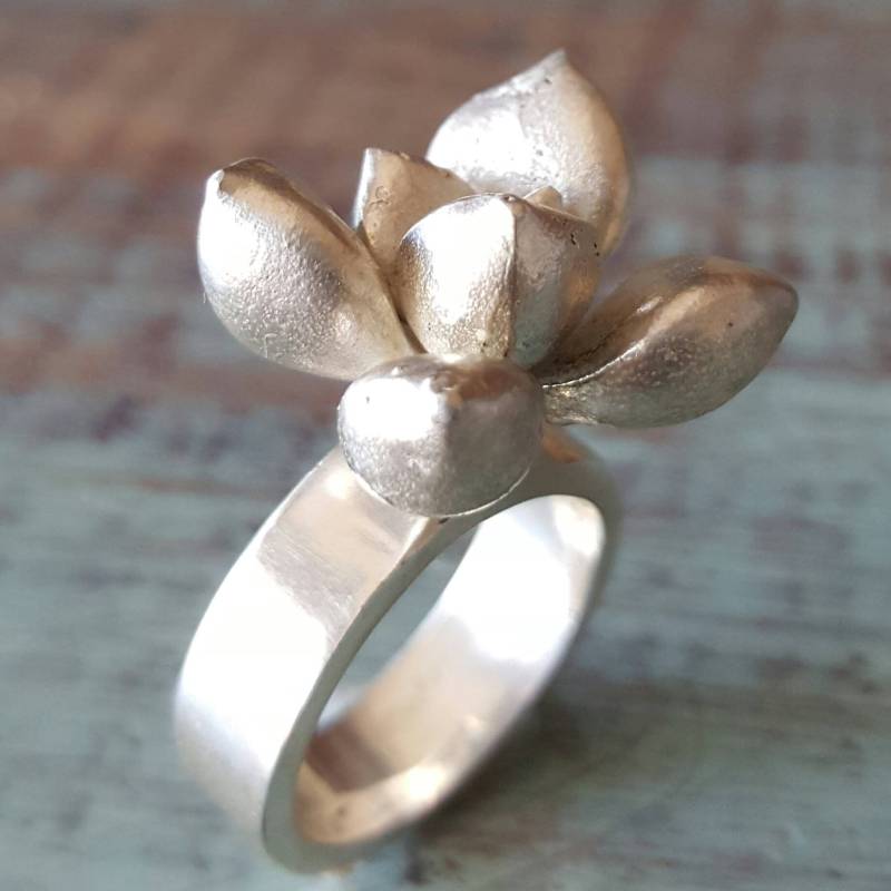 Saftiges Silberring Aussage Sterling Silber Bio Blumenband von rockmyworldinc