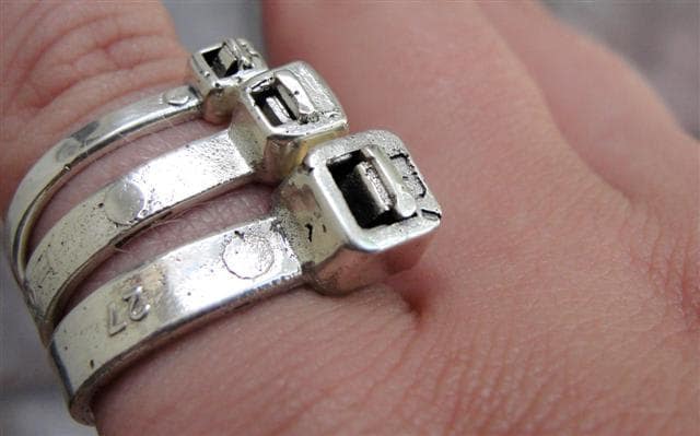 Ziptie Ring Schmuck Sterling Silber Zip Tie von rockmyworldinc