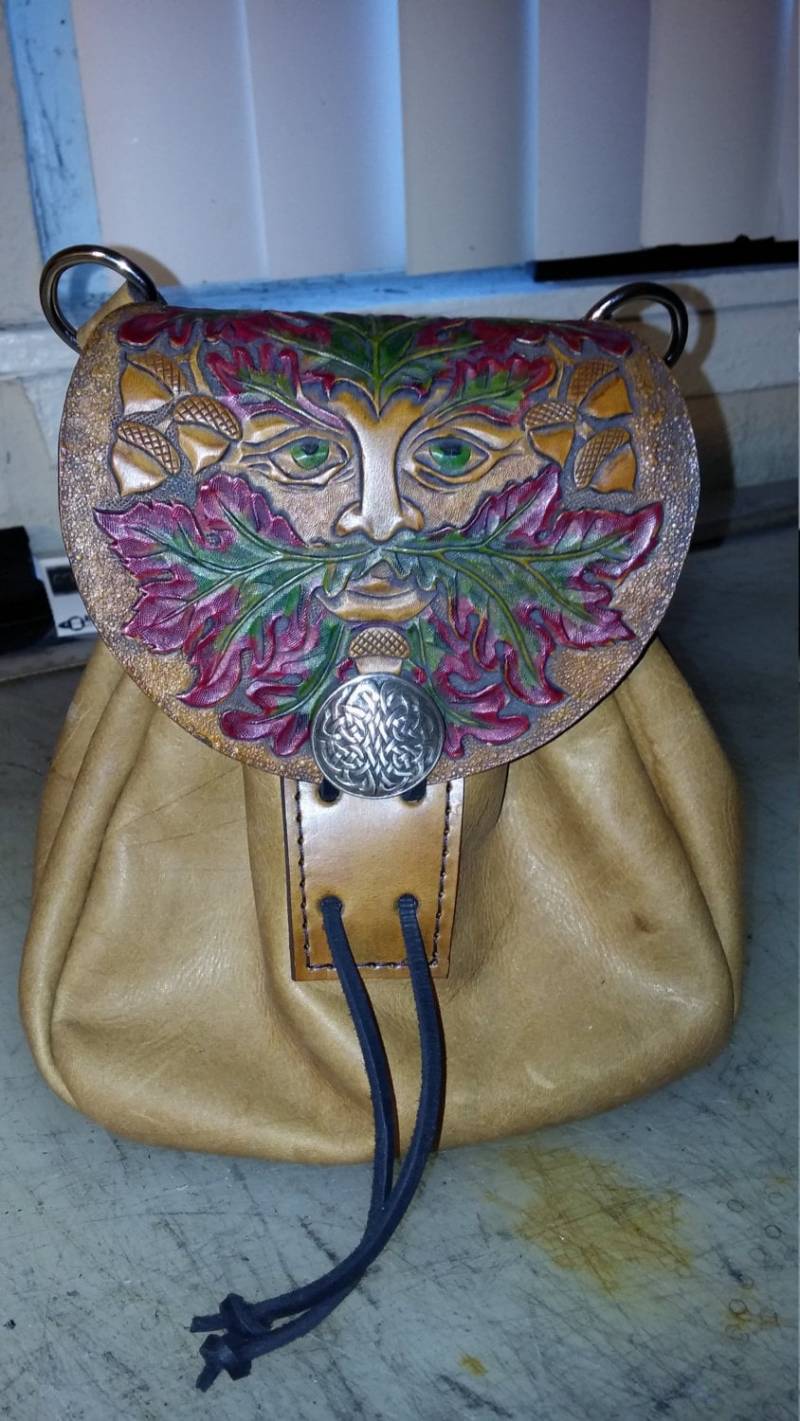 Grüner Mann Herbstfarben Sporran von rockntleatherworks