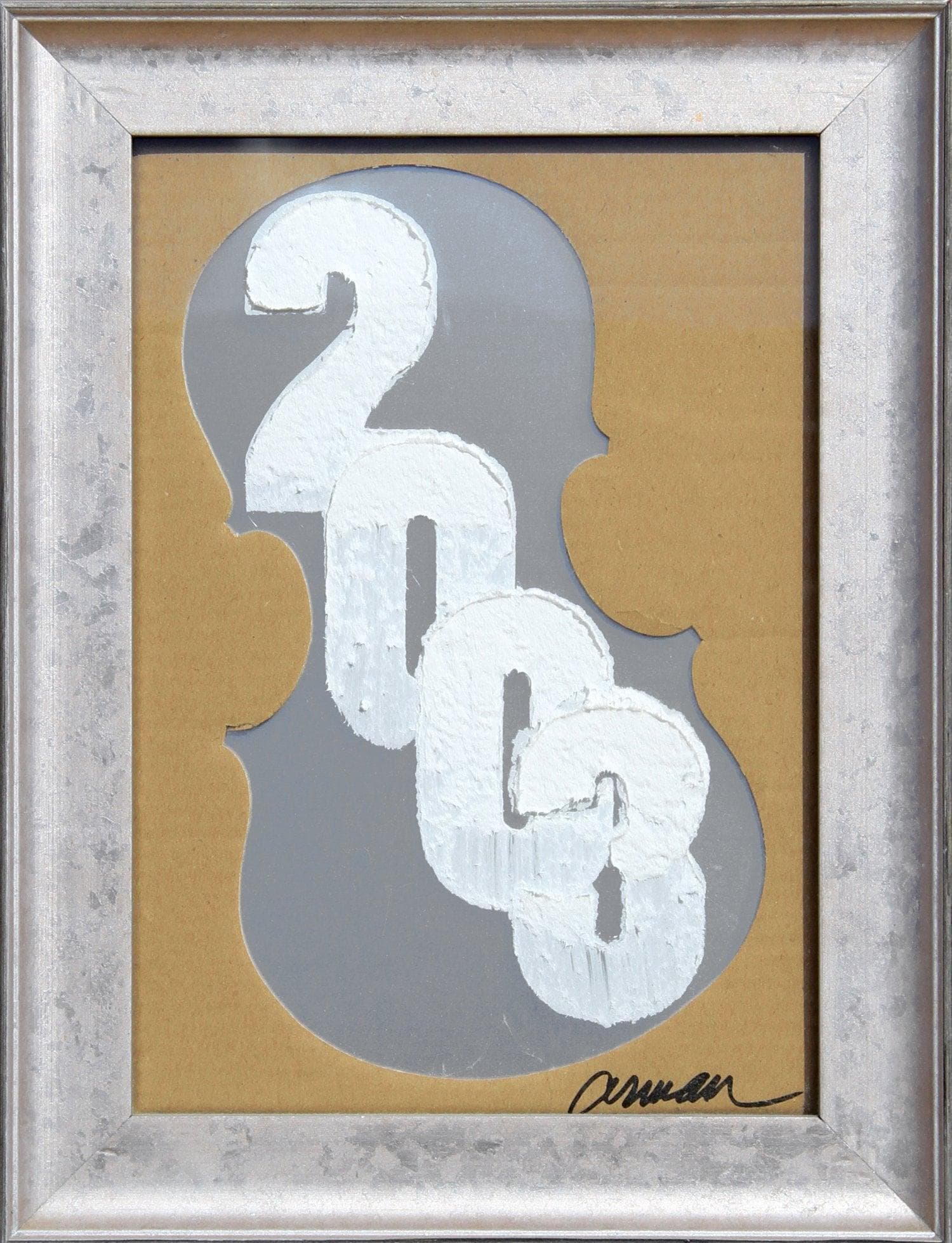 Arman, Neujahrskarte, 2003, Stencil Print Auf Aluminium Festem Karton, Signiert Mit Marker von rogallery