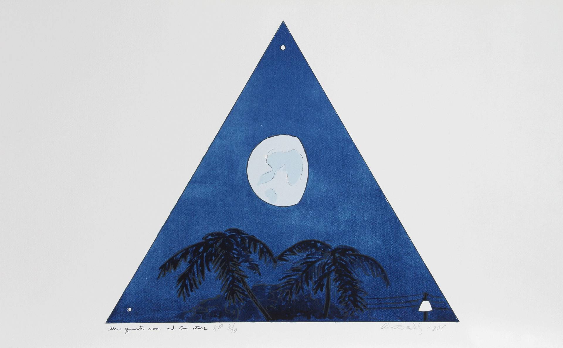 Bill Beckley, Drei Viertel Mond - Zwei Abend Sterne, Lithographie, Signiert Und Nummeriert in Bleistift von rogallery