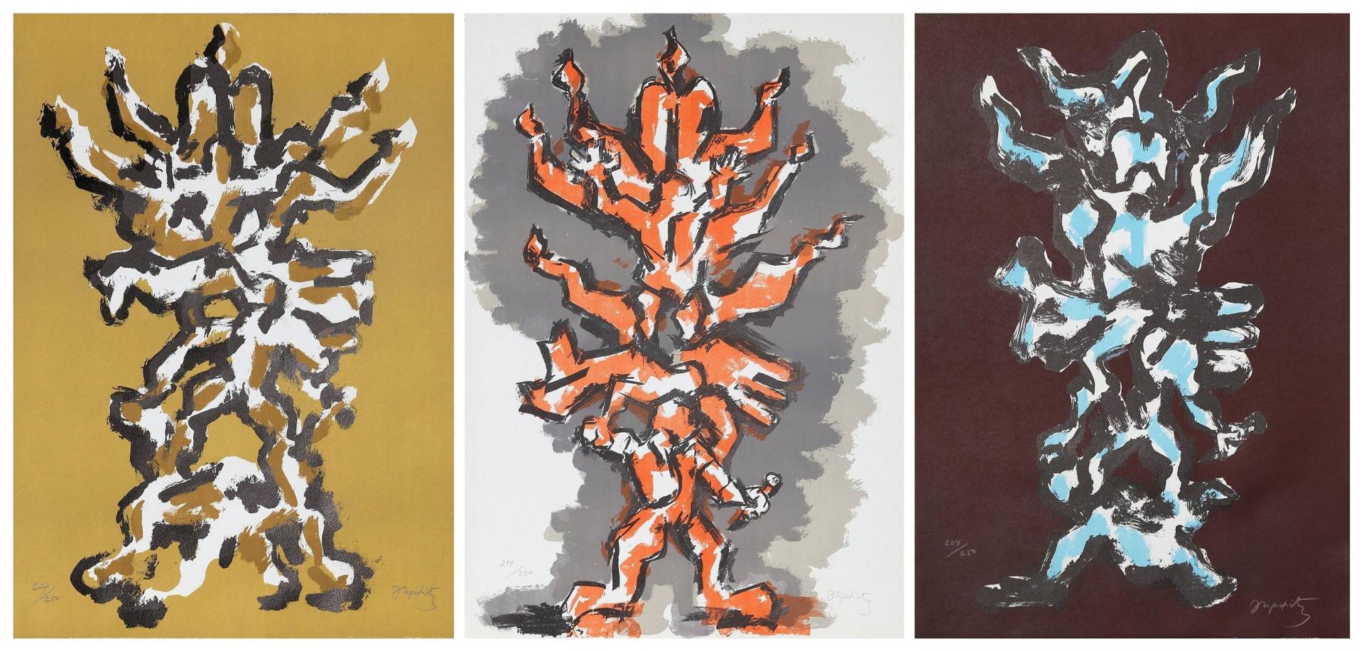 Jacques Lipchitz, Baum Des Lebens, Portfolio Von Drei Lithographien Auf Magnani Papier, Jede Mit Bleistift Signiert Und Nummeriert von rogallery
